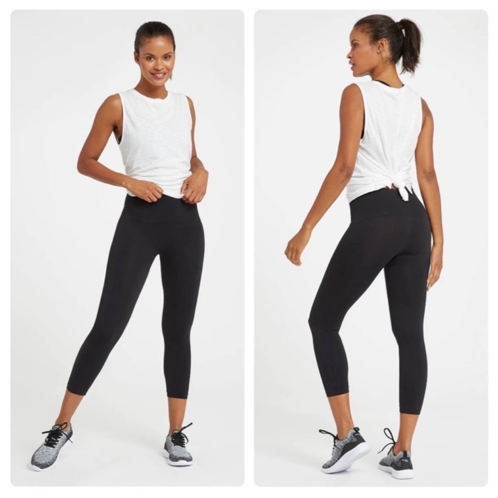 Spanx Look At Me Now Seamless Crop Legging Black 1X